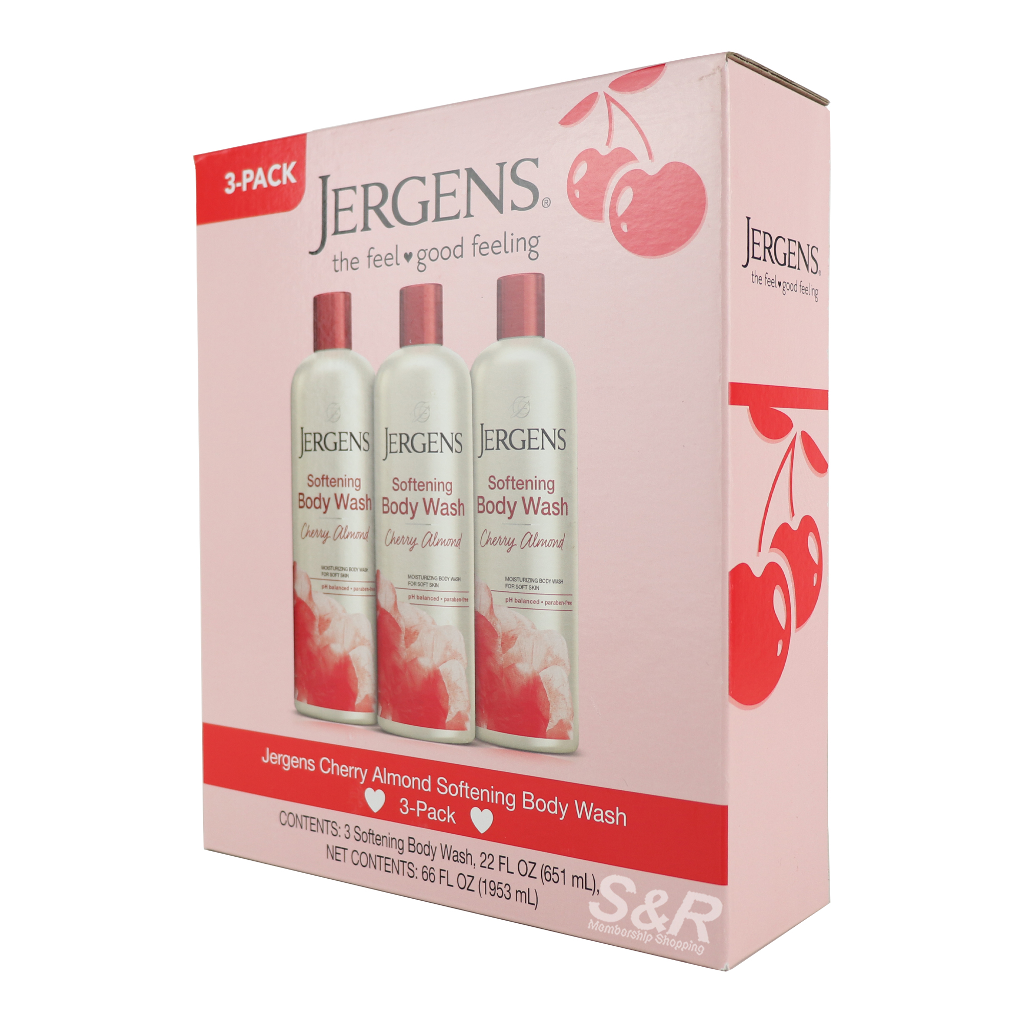Jergens Cherry Almond Softening Body Wash 3pcs x 651mL Jergens Cherry Almond Softening Body Wash 3pcs x 651mL